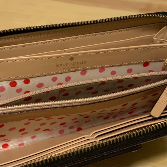 Kate Spade Wellesley Neda Pebbled Black Leather Zip Around Wallet - Picture 7 of 14